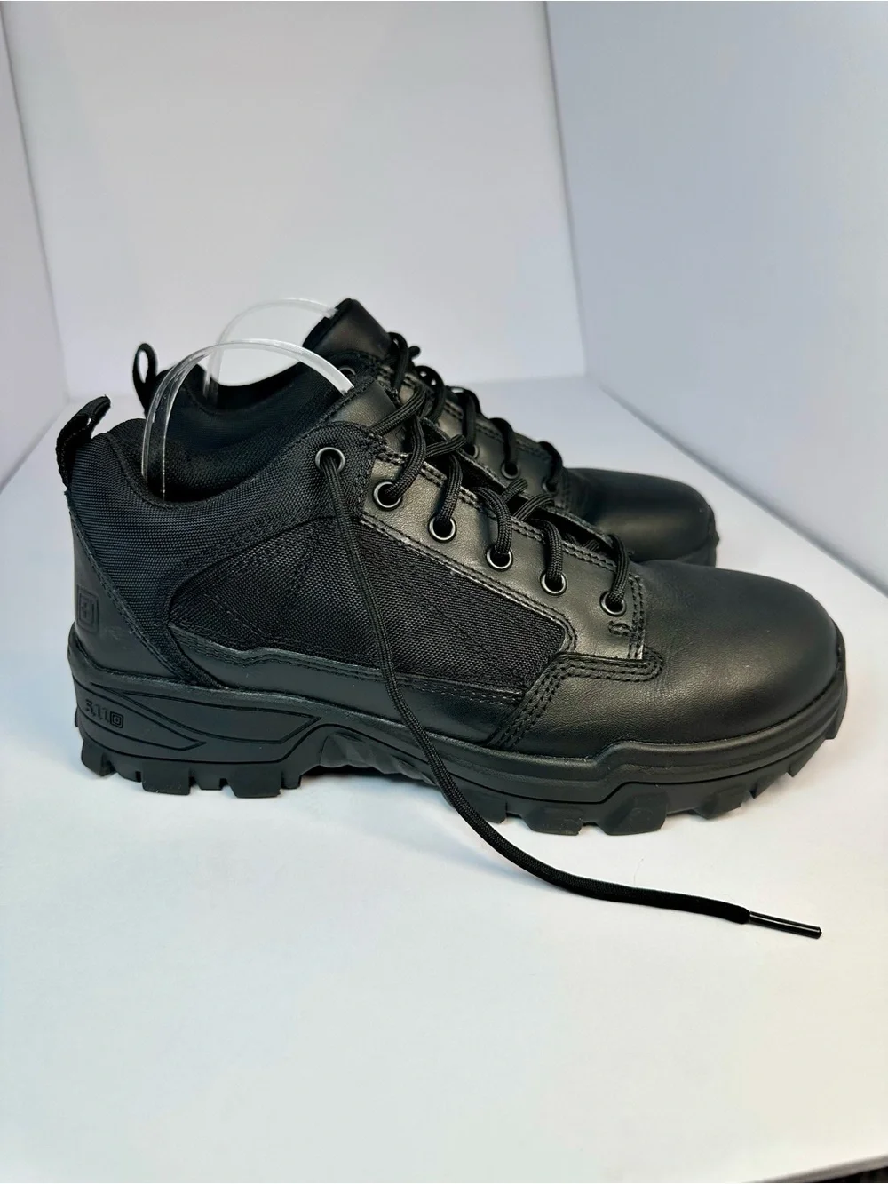 5.11 Tactical Mens Fast Tac Low Shoe Black Leather Work Military Size 10